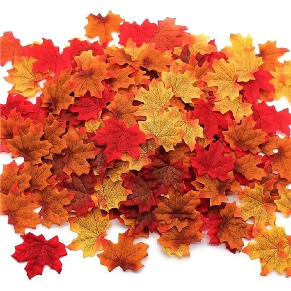 1100PCS Fall Artificial Maple Leaves Thanksgiving Autumn Leaf Wedding Party